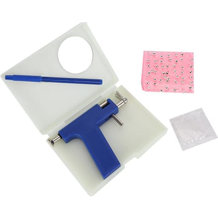 Kit d'outils de perçage corporel professionnel, pistolet de perçage d'oreille avec kit de miroir pour clous d'oreille white