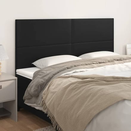 vidaXL - Hoofdbord - zwart - 200x5x118/128 - cm - kunstleer
