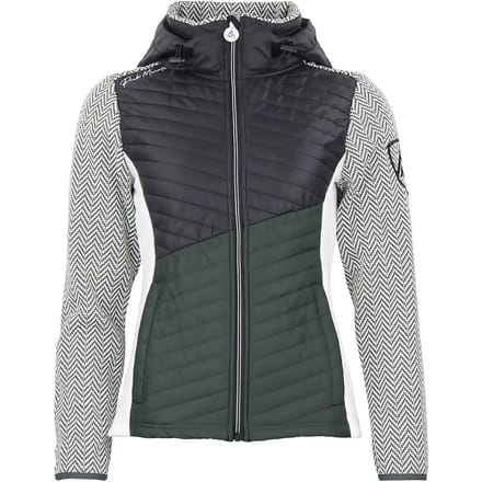 Dames polar jack met afneembare capuchon en gewatteerde panelen Peak Mountain Amir