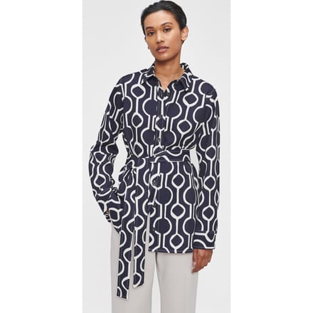 TRVL DRSS It Print Overshirt Ink Blue Maat: XS | Blouses Outlet | Dames | Blauw