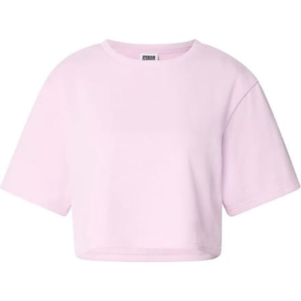 Urban Classics Ladies Light Terry Cropped Tee Dames T-shirt - roze - XL