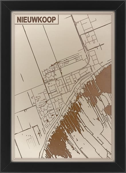 Houten stadskaart van Nieuwkoop