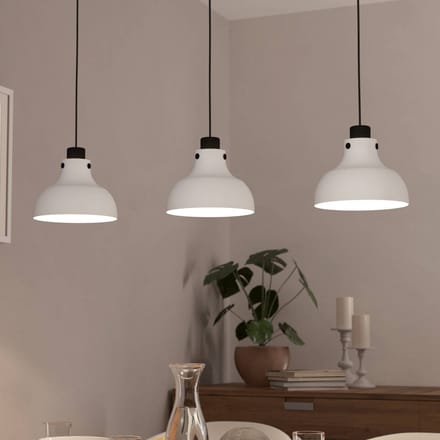 EGLO Matlock hanglamp, lengte 90 cm, grijs/zwart, 3-lamps.