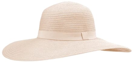 Rosie – Zonnehoed Dames Brede Rand 12 cm Strandhoed - Maat: M-L: 58 cm - Beige