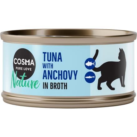 6x70g Nature Tonijn met hele Ansjovis Cosma Kattenvoer