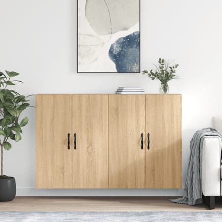 vidaXL - Hangkasten - 2 - st - bewerkt - hout - sonoma - eikenkleurig