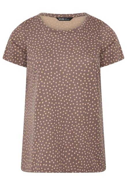 Yours Top Met Natuurlijke Stippenprint En Korte Mouwen Size 42