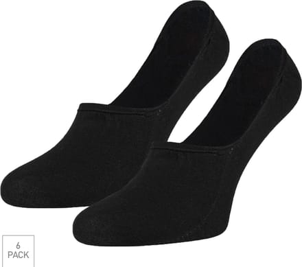 Boru Bamboo - 6-Pack - Steps Footies - Bamboe - Onzichtbaar - Ademend - Dames - zwart - 41-46 - 2335