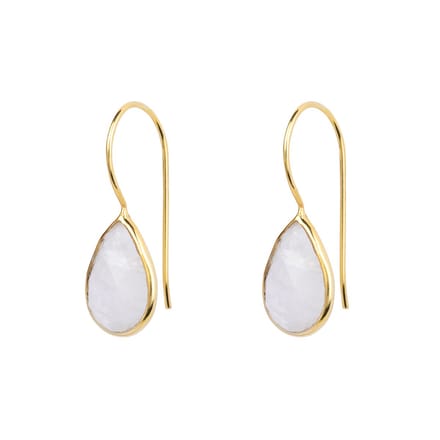 Dames Oorbellen Goudkleurig Maansteen Druppel (14K Gold Plated) | cadeau dames