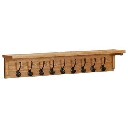vidaXL - Kapstok - 90x16x16 - cm - massief - eikenhout