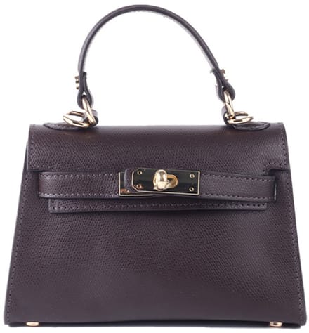 Giuliano lederen handtas Louna - Made in Italy - Koffie