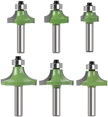 Allecto - Freesbitset - 6-delig - Houtbewerking - Rond - Snijden - Voor router - 8 mm