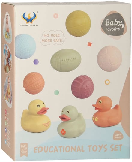 Badspeelgoed Set Met Sensorische Badballen & Badeendjes Pastel