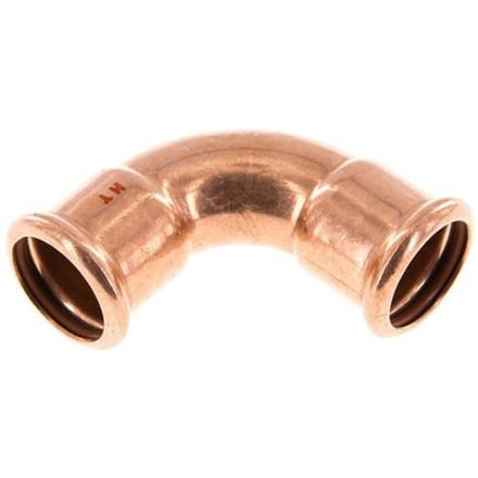 90 graden L-Perskoppeling - 28mm Persmof - Koperlegering