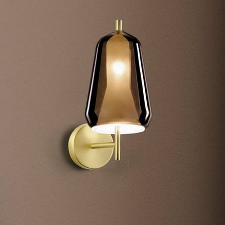 miloox by Sforzin X-Ray wandlamp, brons/goudkleurig, hoogte 29 cm, glas