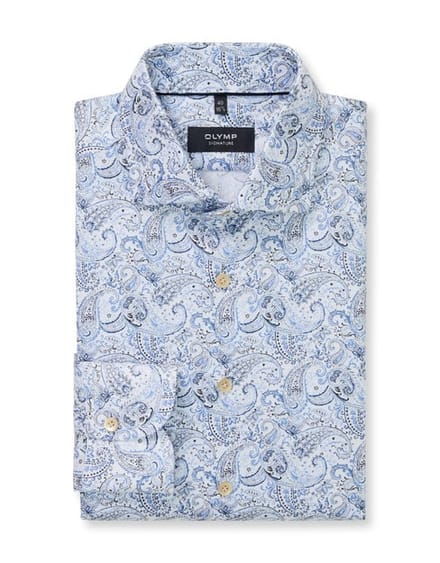 OLYMP Signature Overhemd, Tailored Fit, Signature Kent, Bleu