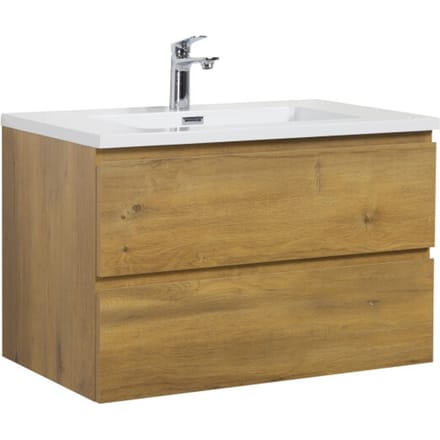 Badplaats Badkamermeubel Set Angela 80 cm – Eiken – Badmeubel met Wastafel