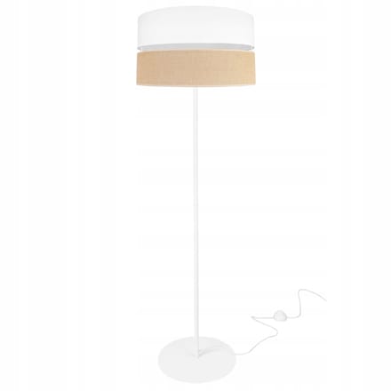 Light-Home JUTA 2450/40 - Vloerlamp - Tripod - Metaal - Stoffen Lampenkap - Wit