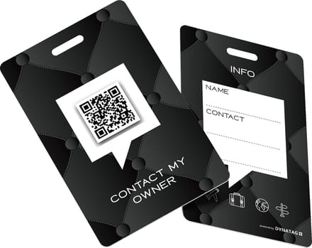 DynaTag Bagagelabel Kofferlabel met QR-code - Gentle Black