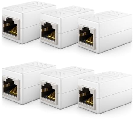 RJ45 Koppeling 6 Stuks - Gigabit LAN Kabel Verlengkabel voor Cat8, Cat7, Cat6, Cat5 - Ethernet Adapter - Wit