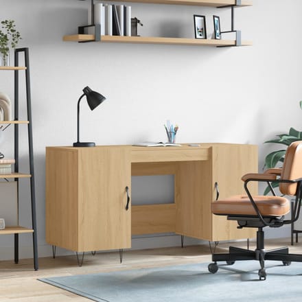 vidaXL - Bureau - 140x50x75 - cm - bewerkt - hout - sonoma - eikenkleurig