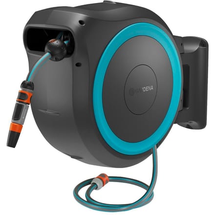Gardena Accu-wandslangbox PowerRoll XL solo, 35 m slang, turkoois