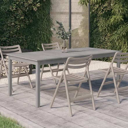 vidaXL - Tuintafel - 200x100x75 - cm - massief - acaciahout - grijs