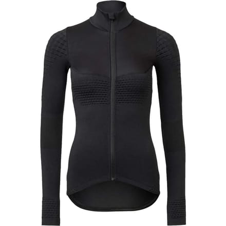 AGU Seamless Jersey - Fietsshirt Lange Mouwen - Dames - Zwart - Ademend - Windbestendig - YKK Rits - 3 Achterzakken - M/L