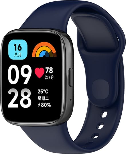 Strap-it Siliconen smartwatch bandje - geschikt voor Xiaomi Redmi Watch 3 Active / Lite - donkerblauw