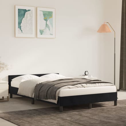 vidaXL - Bedframe - zonder - matras - 120x190 - cm - fluweel - zwart