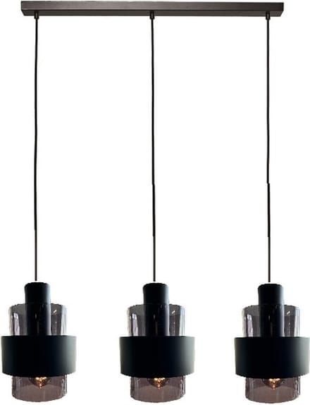 Freelight - Hanglamp Chiasso 3 lichts L100 cm zwart