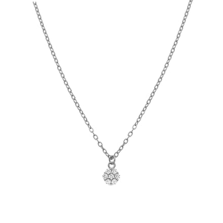 Collier en argent 925 et zirconium brillant finition en rhodié - Oris white