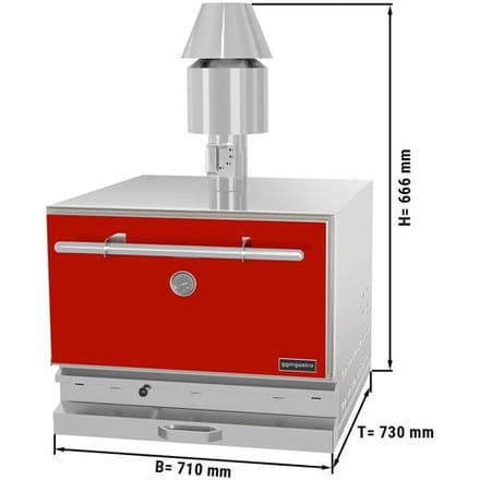 GGM Gastro Houtskooloven - 710mm - rood rood