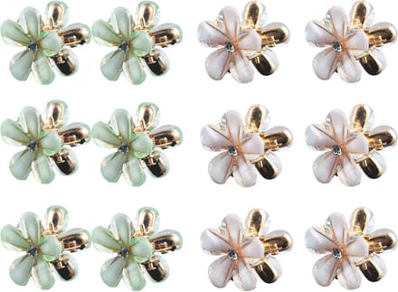 Set van 12 Mini Haarspeldjes Bloem Haarclips Antislip Accessoires voor Dames en Meisjes