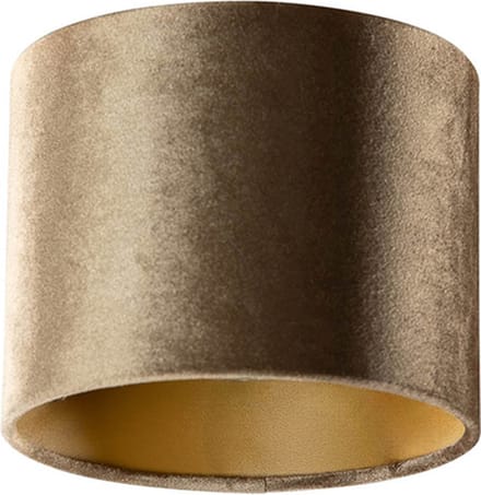 QAZQA cilinder velours - Klassieke Lampenkap - Ø 18 cm - Brons -