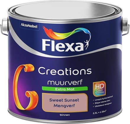 Flexa - Creations Muurverf Extra Mat - Sweet Sunset - Mengverf - 2,5 L
