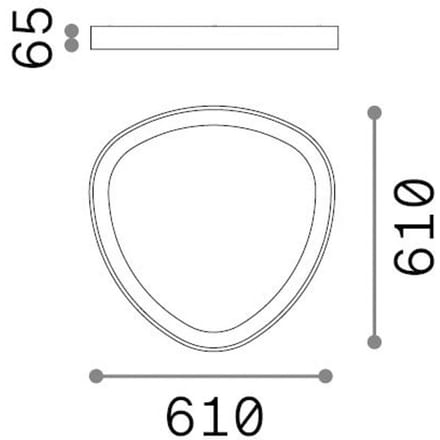 IDEAL LUX LED plafondlamp Gemini wit 61 cm 4000 K aan/uit