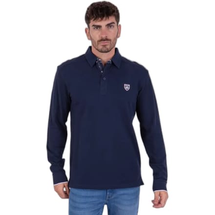 Polo met lange mouwen en schouderstiksels Camberabero
