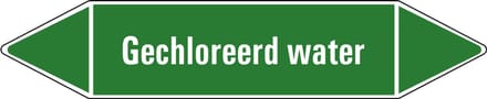 Gechloreerd water leidingmarkering op vel 126 x 26 mm - 5 per vel