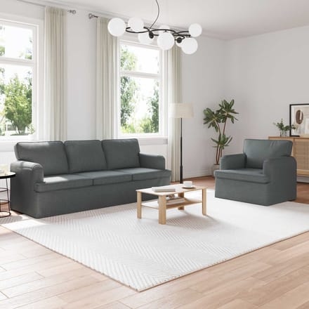 vidaXL Bankstel 2 pcs Donkergrijs 201 x 80 x 85 cm Stof