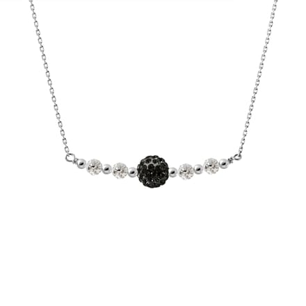 Crystal Necklace Preciosa Black Silver 925