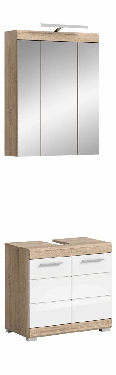 Lambada badkamercombinatie wit hoogglans MDF TZ wit NB - 34x60x191cm