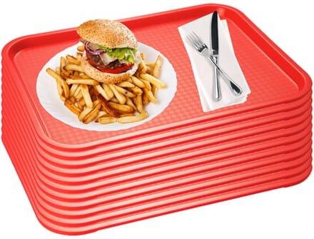 APS Fast Food Serveertablet - Breukbestendig - Vaatwasserbestendig - Rood - 35x27cm - Set van 10