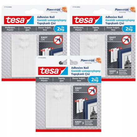 Tesa - Zelfklevende Spijker - Wit - 2kg - Voor Behang en Pleister