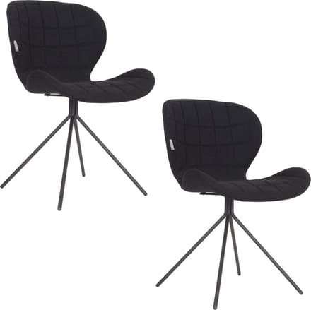 Zuiver OMG Eetkamerstoelen Zwart - Set van 2