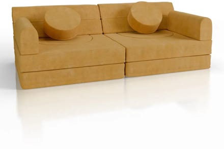 Kinderbank Kayo - Corduroy - Incl. Kussens - Geel