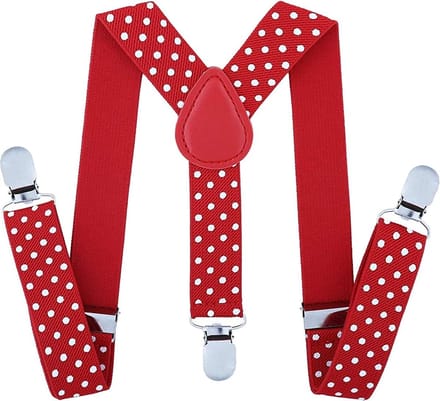 Fako Fashion - Kinder Bretels - Kinderbretels - Stippen - 65cm - Rood