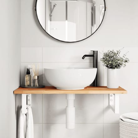 vidaXL - Badkamer - wandschap - staal - en - massief - acaciahout