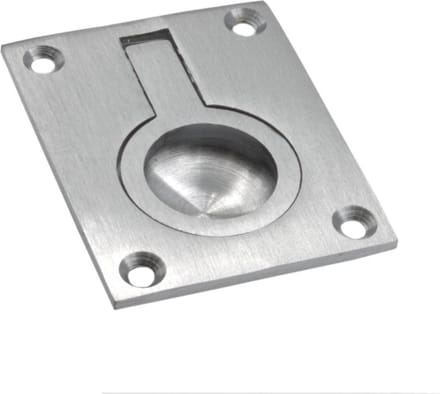 Luikring Mat chroom - 63x50mm - Rechthoekig