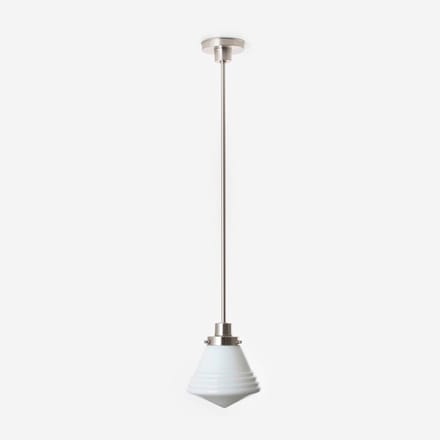 Hanglamp Luxe School Small 20's Matnikkel - Art Deco Trade